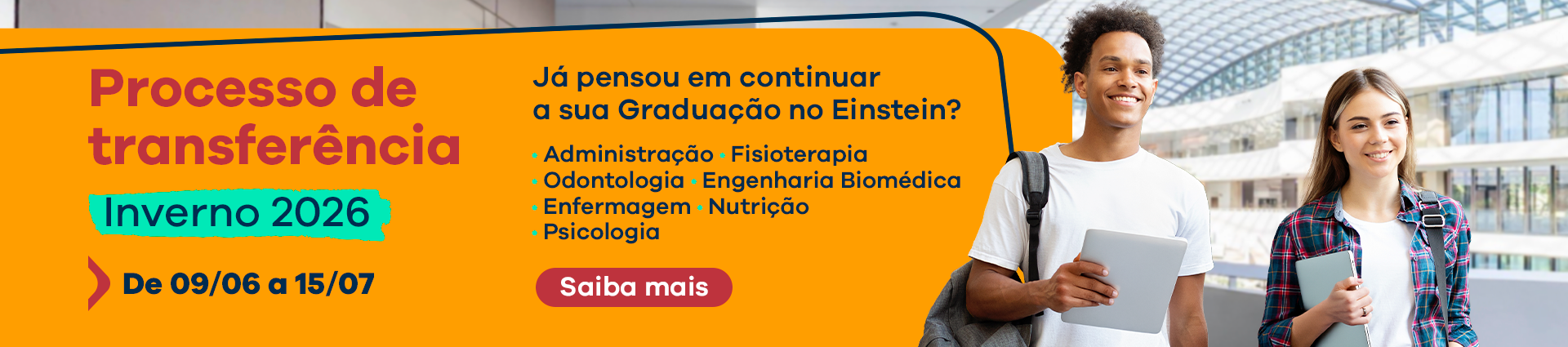 Graduação - Processo de transferência Inverno 2026 - 09/06 a 15/07
